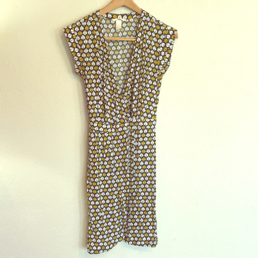 H&M Yellow & White Wrap Dress